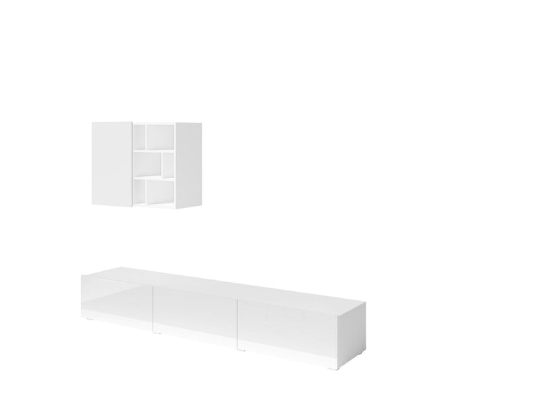 Tv-meubel met wandkast - Banyan - Hoogglans wit