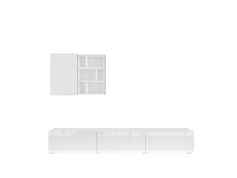 Tv-meubel met wandkast - Banyan - Hoogglans wit