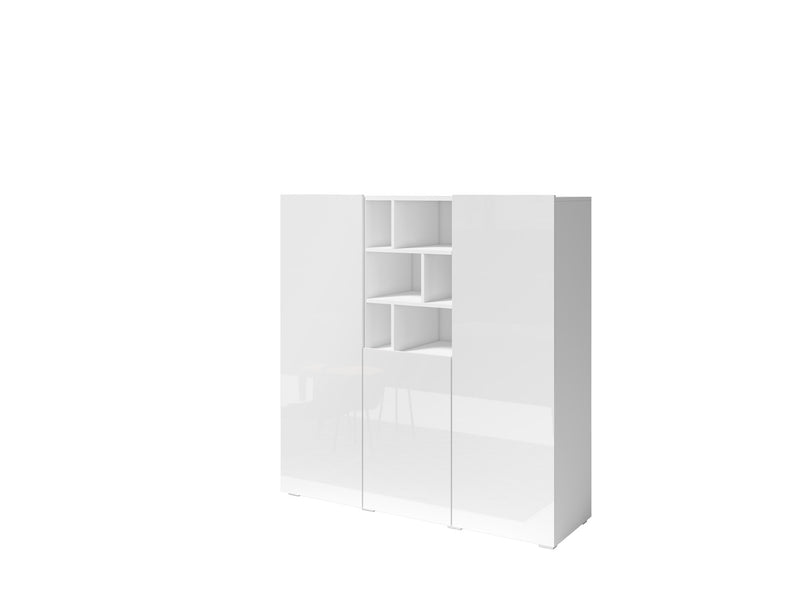 Dressoir - Banyan - Hoogglans wit - 131cm hoog