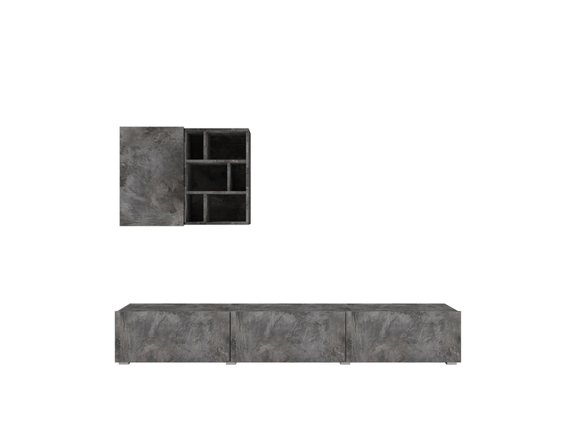Tv-meubel met wandkast - Banyan - Betonlook