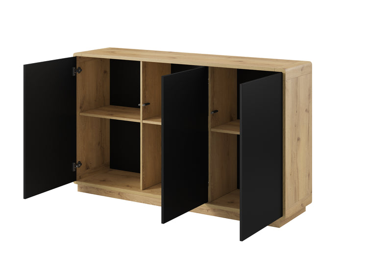 Dressoir - Peepal -Type 3 - Matzwart/Eiken
