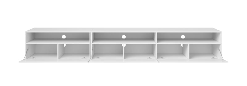 Tv-meubel – Ebony – Lichtgrijs (Betonlook) – 270cm