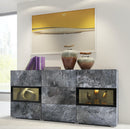 Dressoir – Ebony – Donker grijs (Betonlook) – 132cm