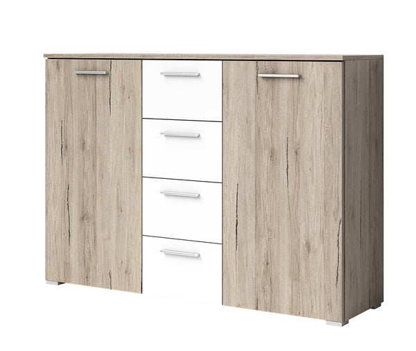Commode - Bolacacia 1 - Licht Eiken/Wit - 132cm