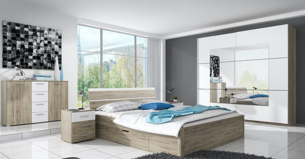 Slaapkamer - Set (180-200cm) - Bolacacia - licht eiken - Compleet