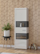 Vitrinekast - Sandal - Hoogglans wit - 197cm