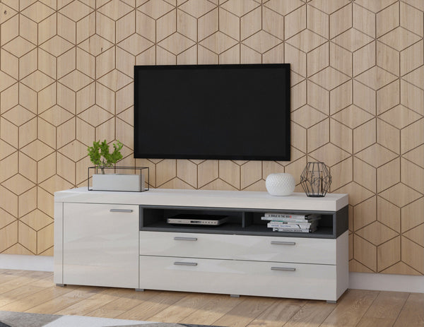 Tv-Meubel - Sandal - Type 2 - Hoogglans wit - 189cm