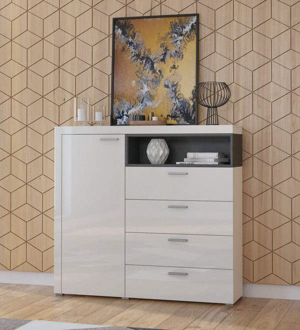 Dressoir - Sandal - Type 3 - Hoogglans wit - 147cm