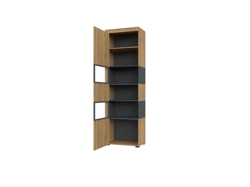 Vitrinekast - Sandal - Licht eiken - Design - 197cm