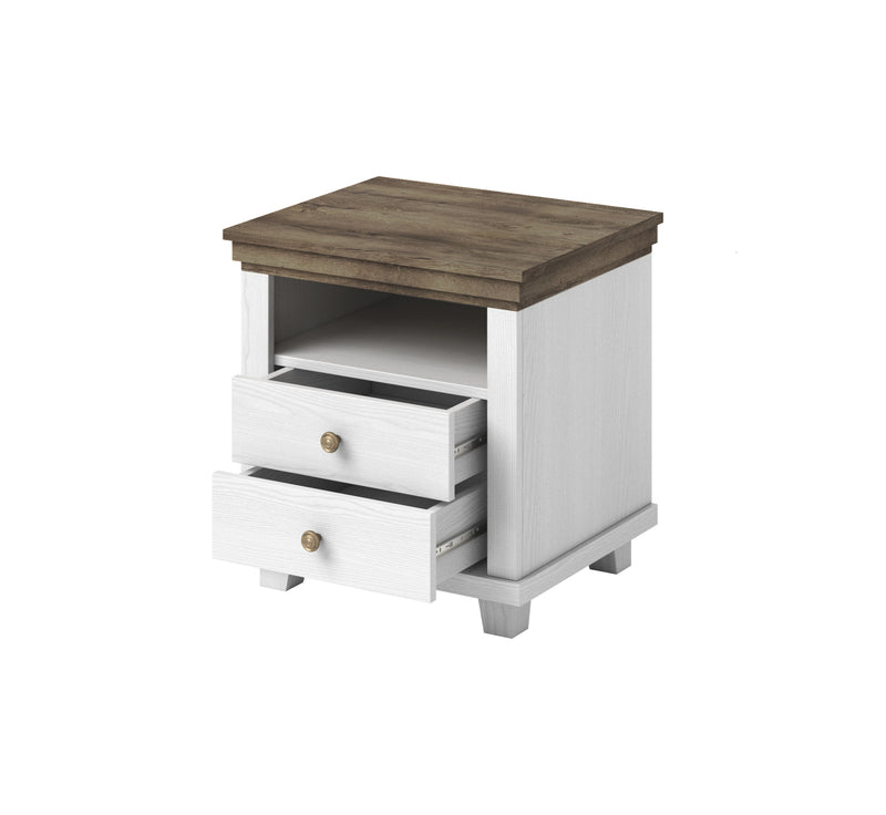 Nachtkast - Bardi - Wit - 54cm hoog