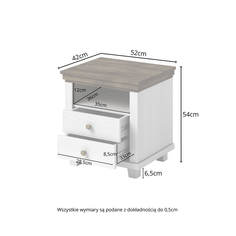 Slaapkamerset (180-200cm) - Bardi - Wit