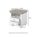 Nachtkast - Bardi - Wit - 54cm hoog