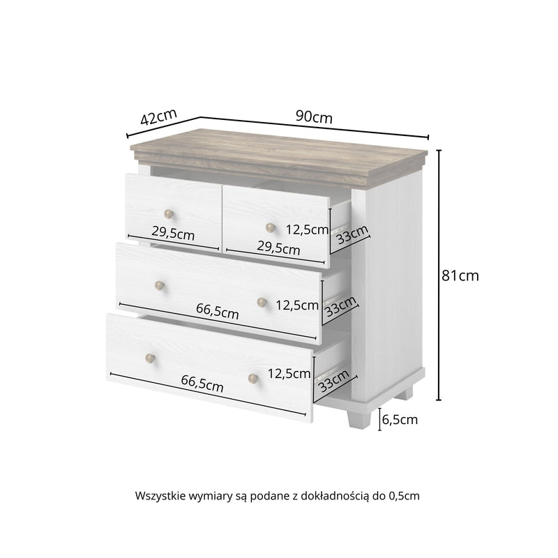Commode - Bardi - Type 1 - wit - 90cm