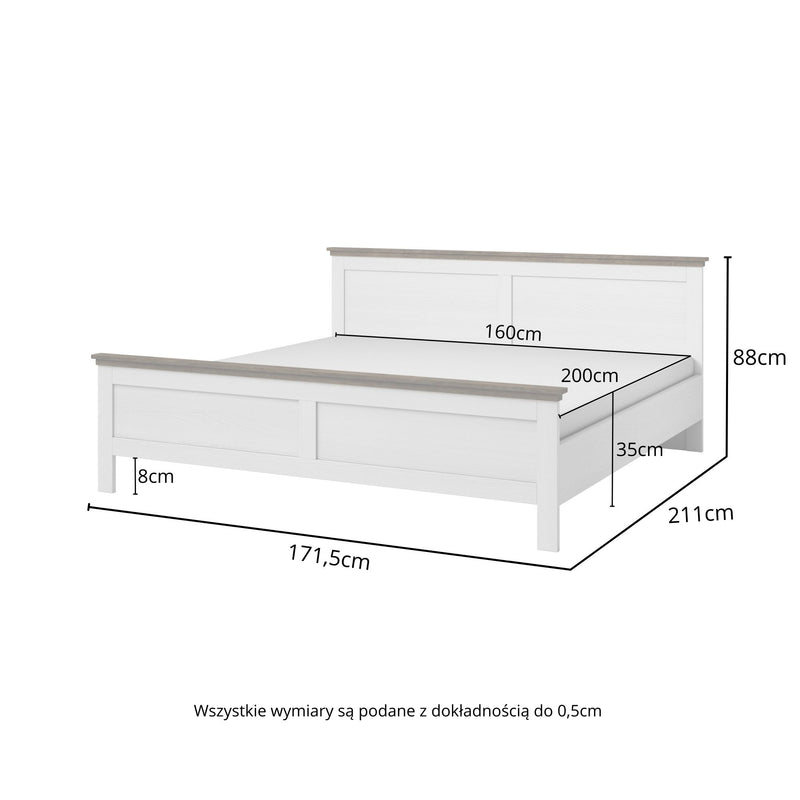 Tweepersoonsbed (160-200cm) - Bardi - Wit