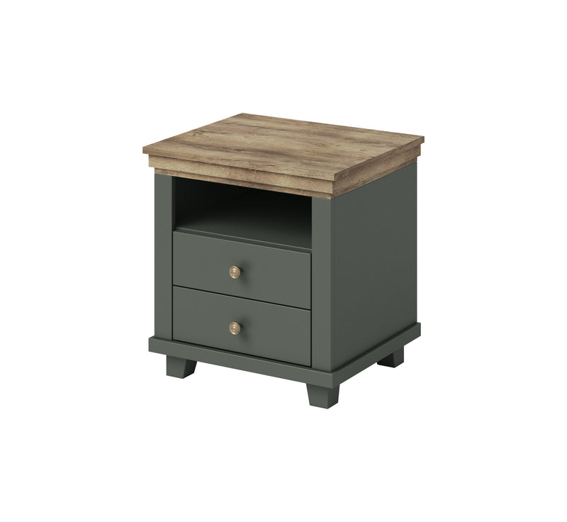 Nachtkast - Bardi - Groen (breed) - 54cm hoog