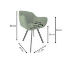 Stoel - Lavender - Groen - Metalen poten