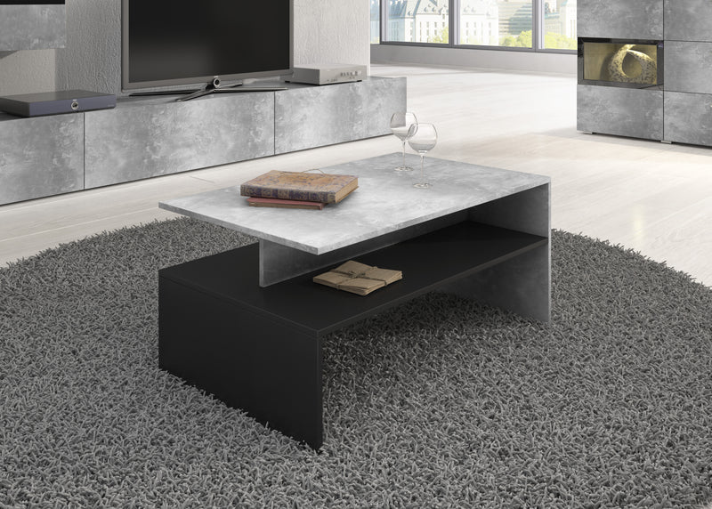 Salontafel – Ebony – Lichtgrijs (Betonlook) – 100cm
