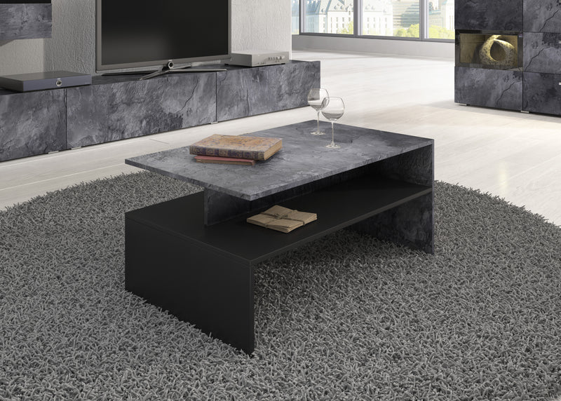 Salontafel – Ebony – Donker grijs (betonlook) – 100cm