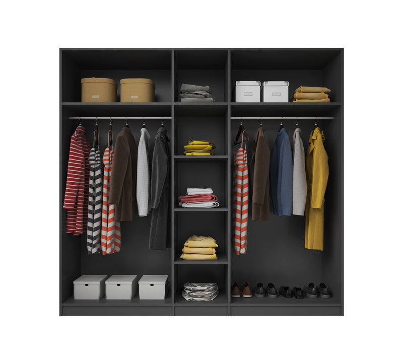 Slaapkamer set (160-200) - Holly - Antraciet/Eiken (hoogglans) - Compleet