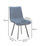 Stoel - Orchid - Blauw - Metalen poten