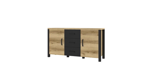 Dressoir - Babul - Type 1 - Licht eiken/Matzwart - 147cm