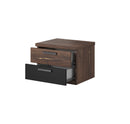 Nachtkast - Gardenia - Donker eiken/Matzwart - 2 laden