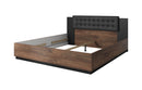 Tweepersoonsbed (180-200cm)- Gardeni - Donker eiken/Zwart - Hoofdbord