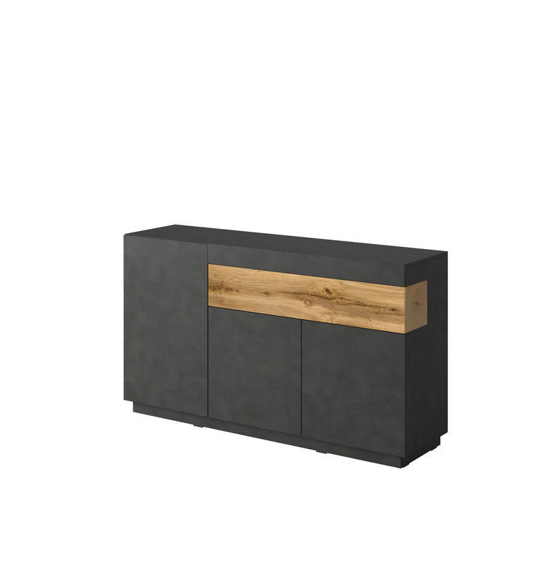 Dressoir - Flax - Type 2 - Matzwart/Licht eiken - 150cm