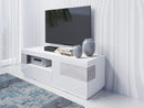 Tv-meubel - Flax - Type 2 - Hoogglans wit/ Licht grijs (betonlook) - 160cm